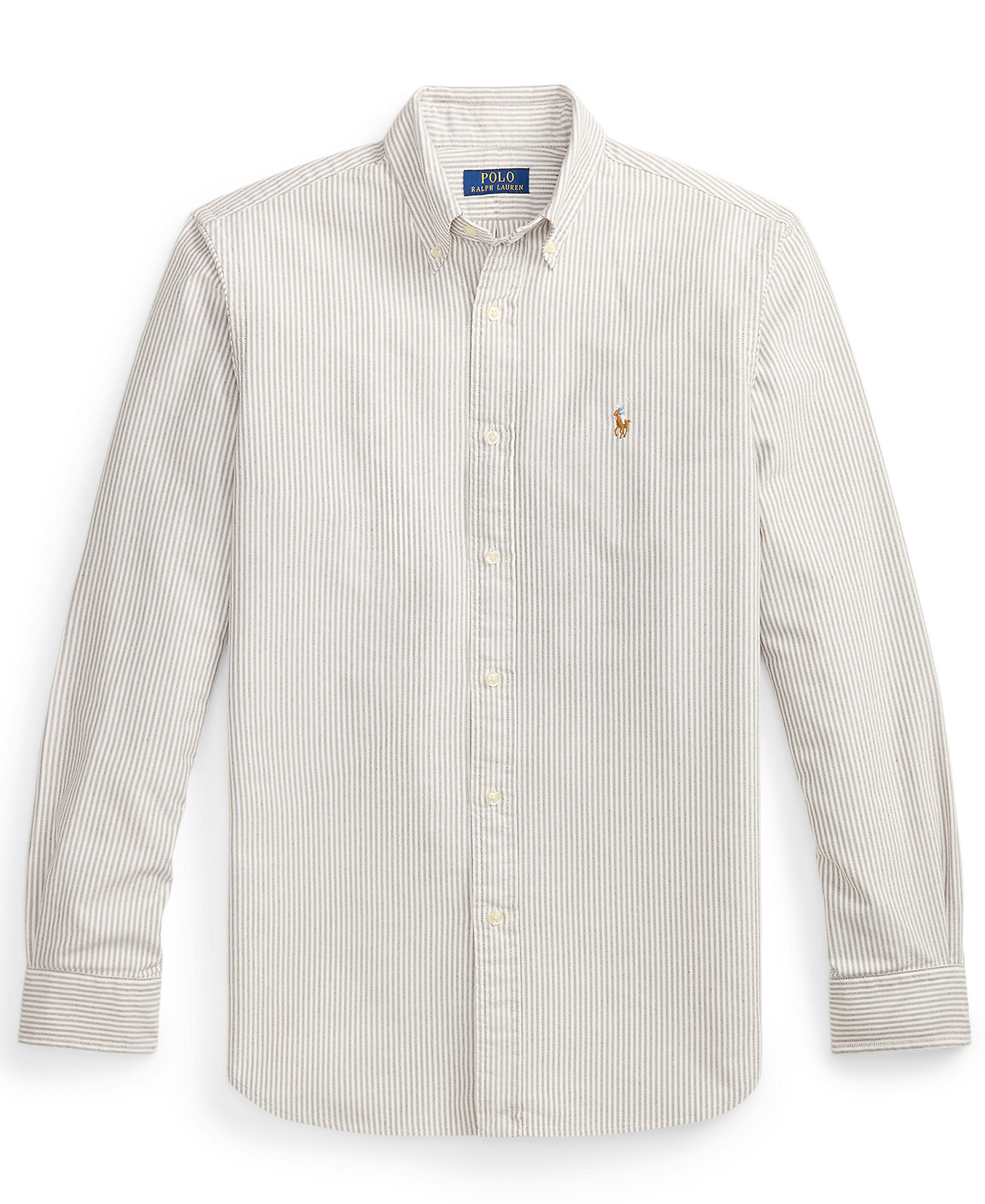 Polo Ralph Lauren Men's Classic-Fit Plaid Brushed Oxford Shirt - Nutmeg Brown White