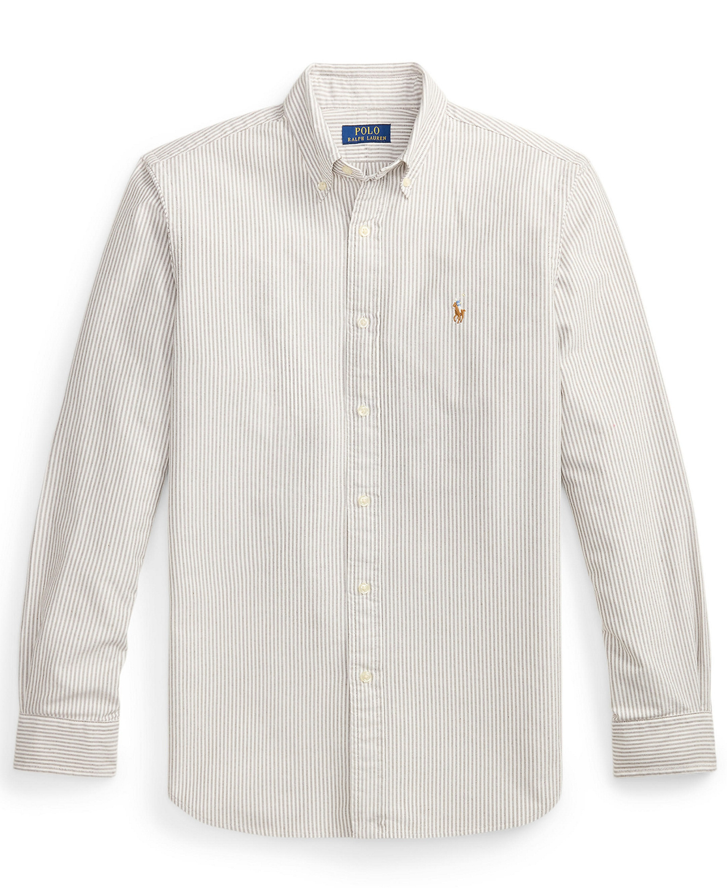 Polo Ralph Lauren Men's Classic-Fit Plaid Brushed Oxford Shirt - Nutmeg Brown White