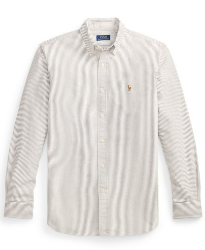 Polo Ralph Lauren Men's Classic-Fit Plaid Brushed Oxford Shirt - Nutmeg Brown White