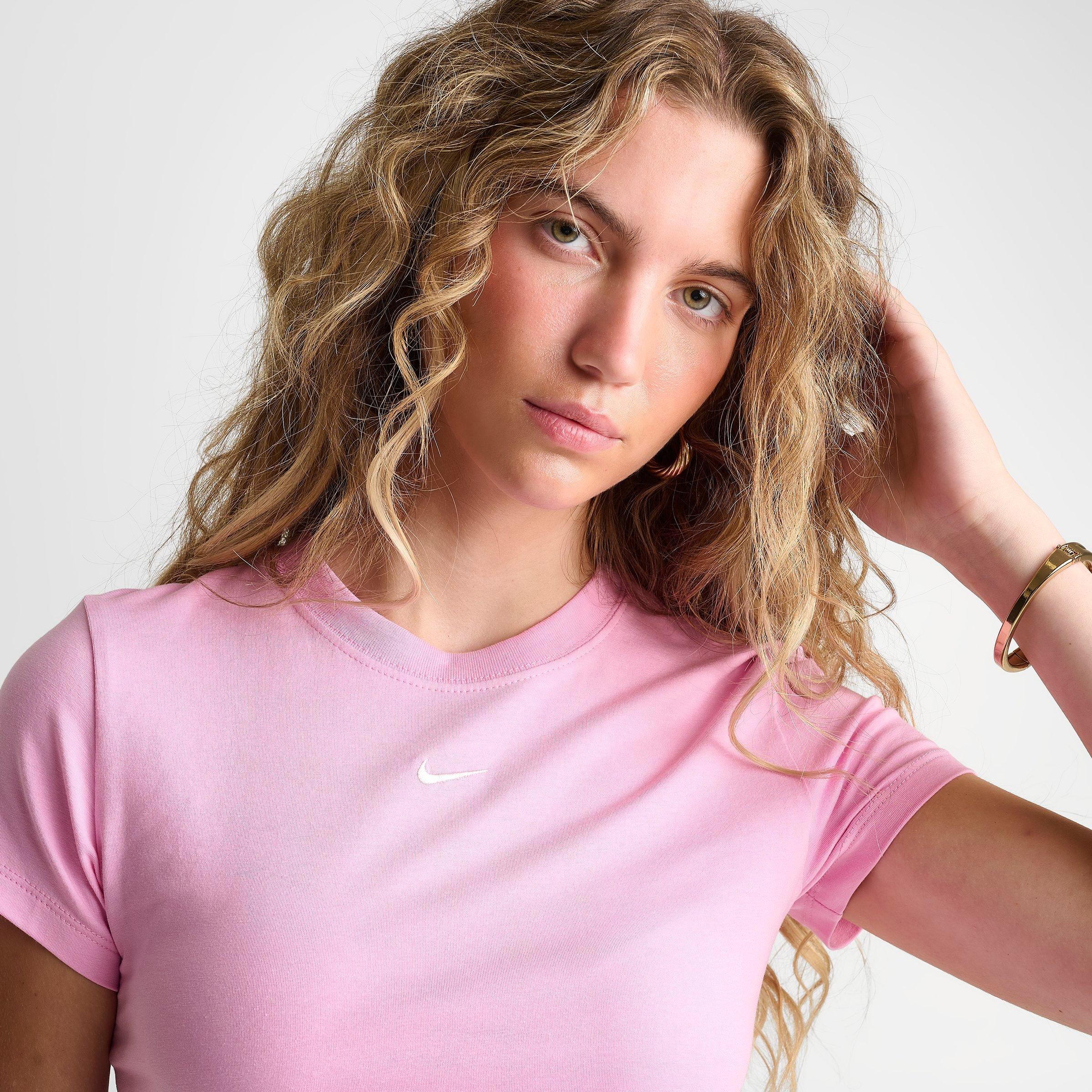 Women's Nithtke Sportswear Chill Knit Cropped T-Shirt - Pink Rise