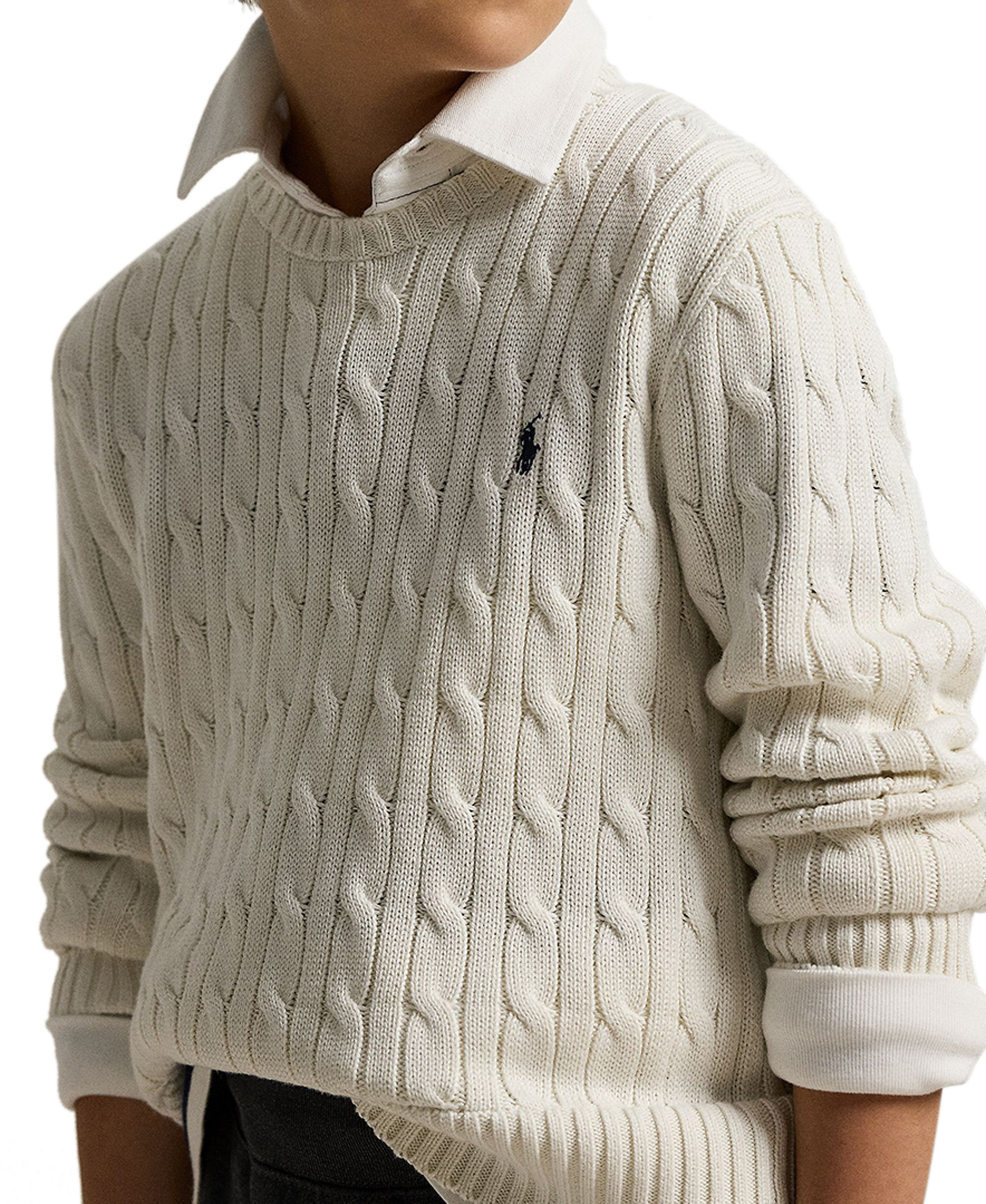 Polo Ralph Lauren Boys' 8-20 Cable-Knit Cotton Sweater - Nevis