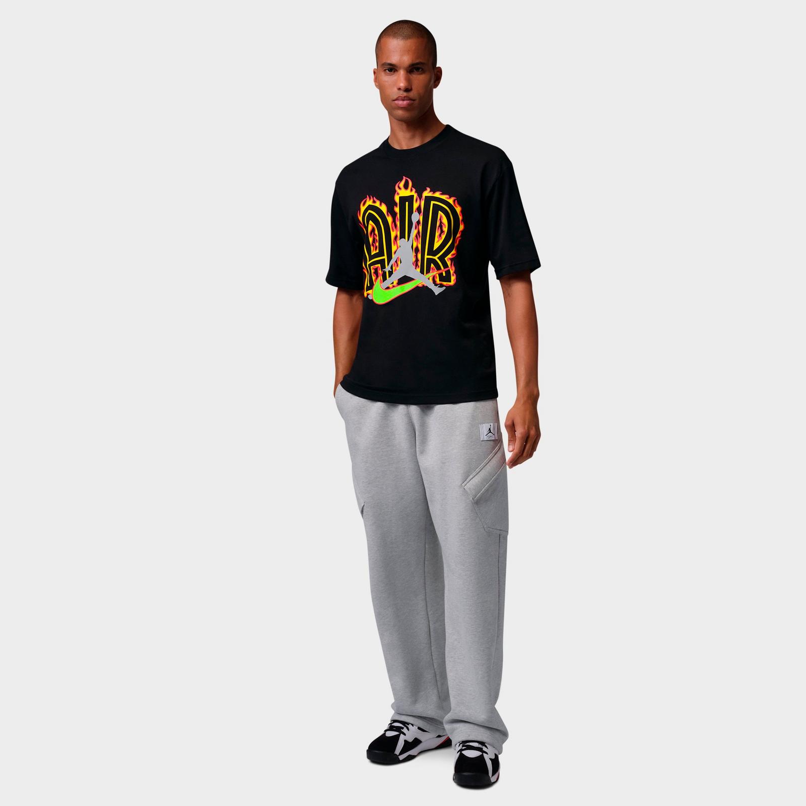 Men's Jordan Air Flame Graphic T-Shirt - Black - view 2