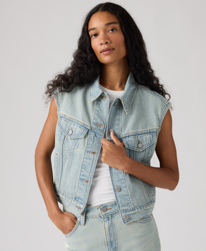 Levi's Women's Premium Shrunken Vest - Que Pasa Trucker