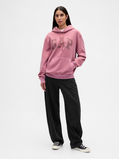 Adult VintageSoft Arch Logo Hoodie - wispy mauve