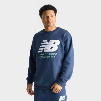 Men's New Balance Athletics Chenille Fleece Crewneck Sweatshirt - NB Blue/Teal/White - view 1