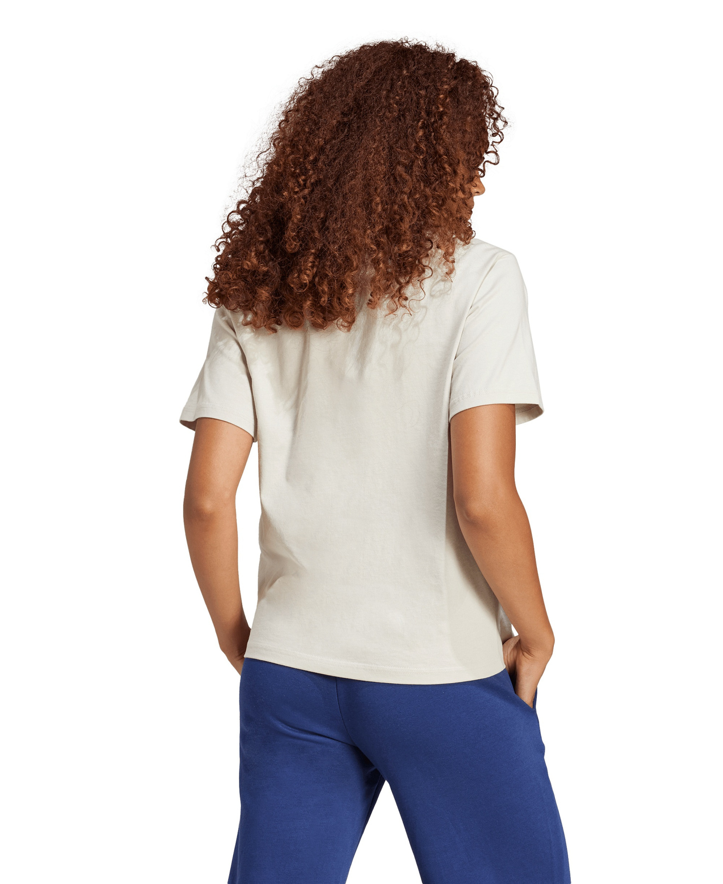 adidas Women's Short-Sleeve Cotton Crewneck Logo T-Shirt - Wonder Alumina
