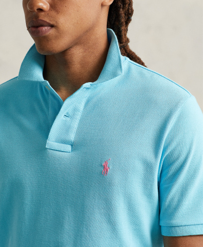Polo Ralph Lauren Men's Custom Slim-Fit Mesh Polo Shirt - Cabana Blue