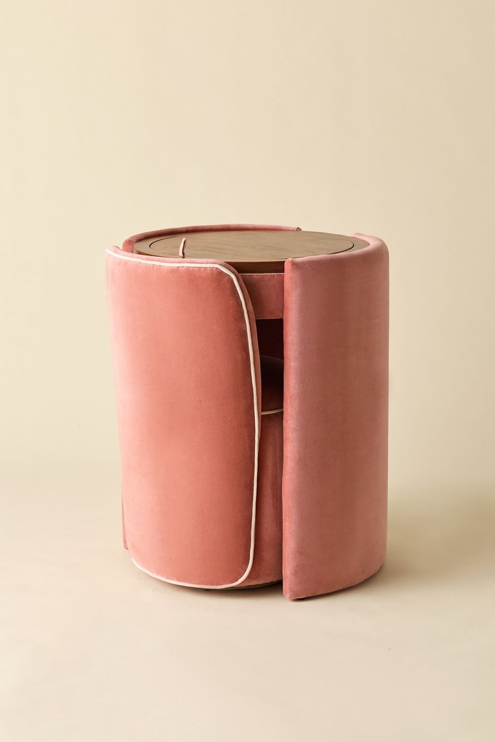 Jane Upholstered Vanity & Stool Set - Rose - view 2
