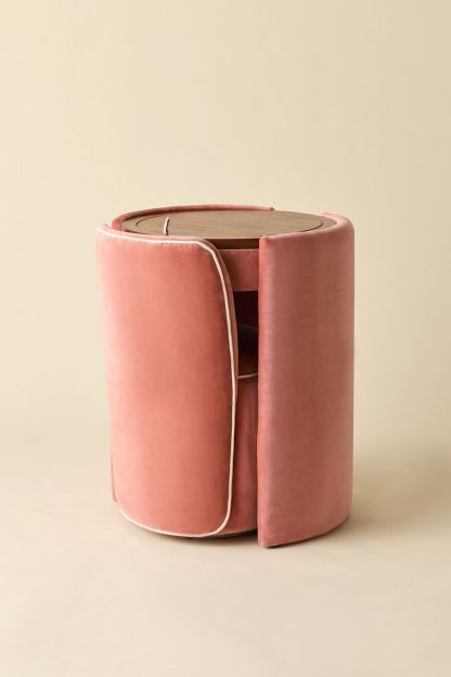 Jane Upholstered Vanity & Stool Set - Rose - view 2