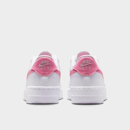 Big Kids' Nithtke Air Force 1 Low Casual Shoes - White/Pink Rise - Back view