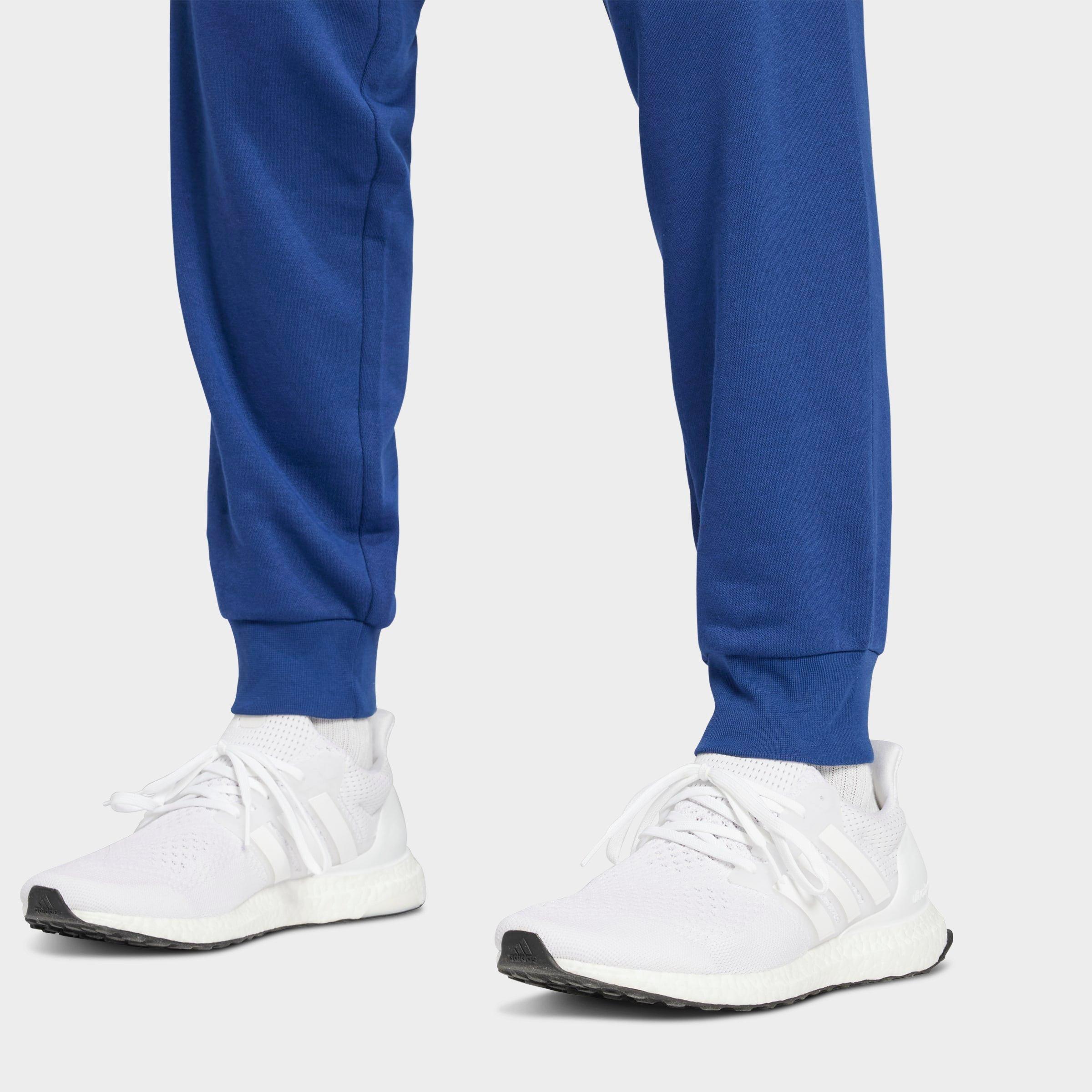 Men's adidas Essentials Feelcozy Fleece Jogger Pants - Dark Blue/White
