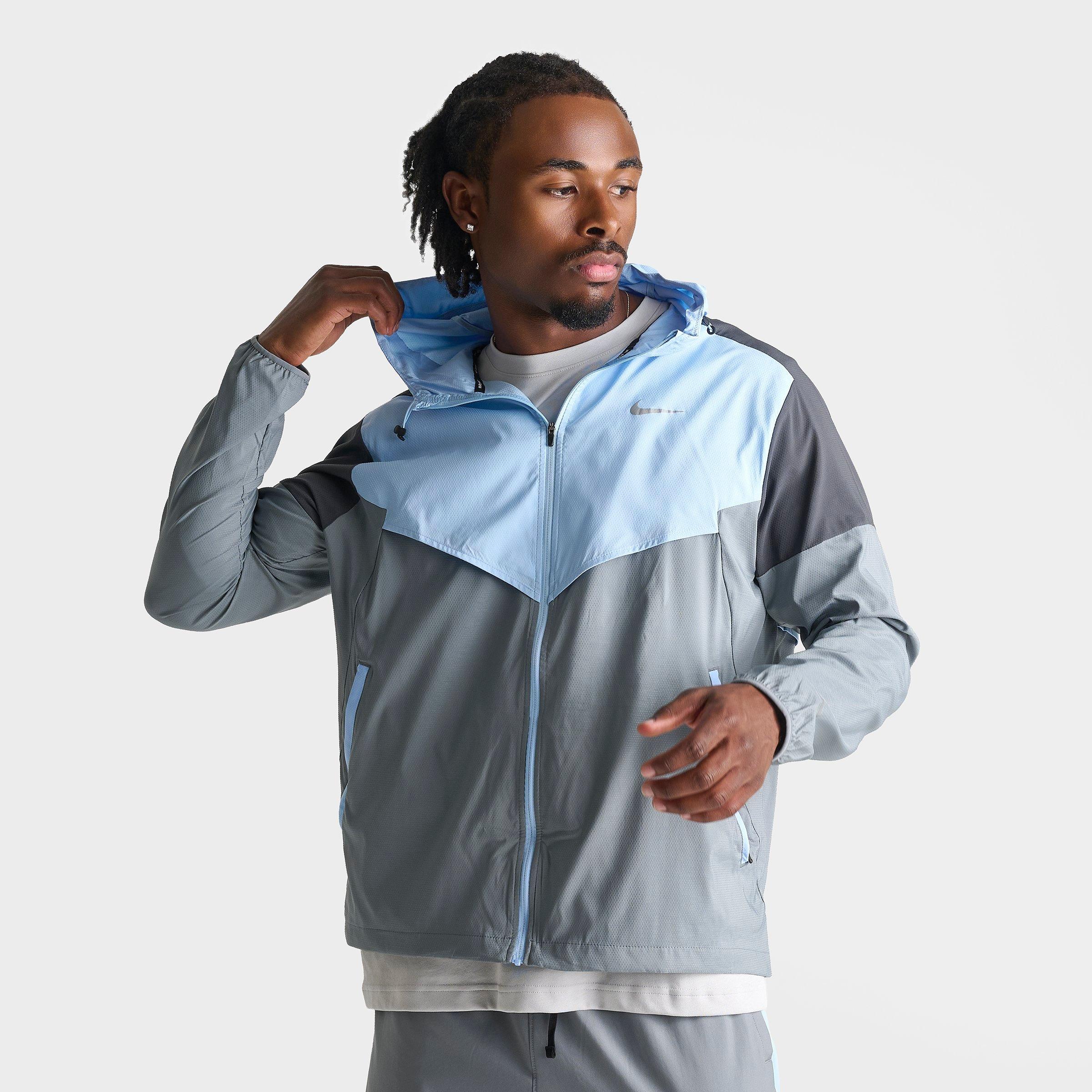 Men's Nithtke Impossibly Light Windrunner Running Jacket - Cool Grey/Psychic Blue/Anthracite
