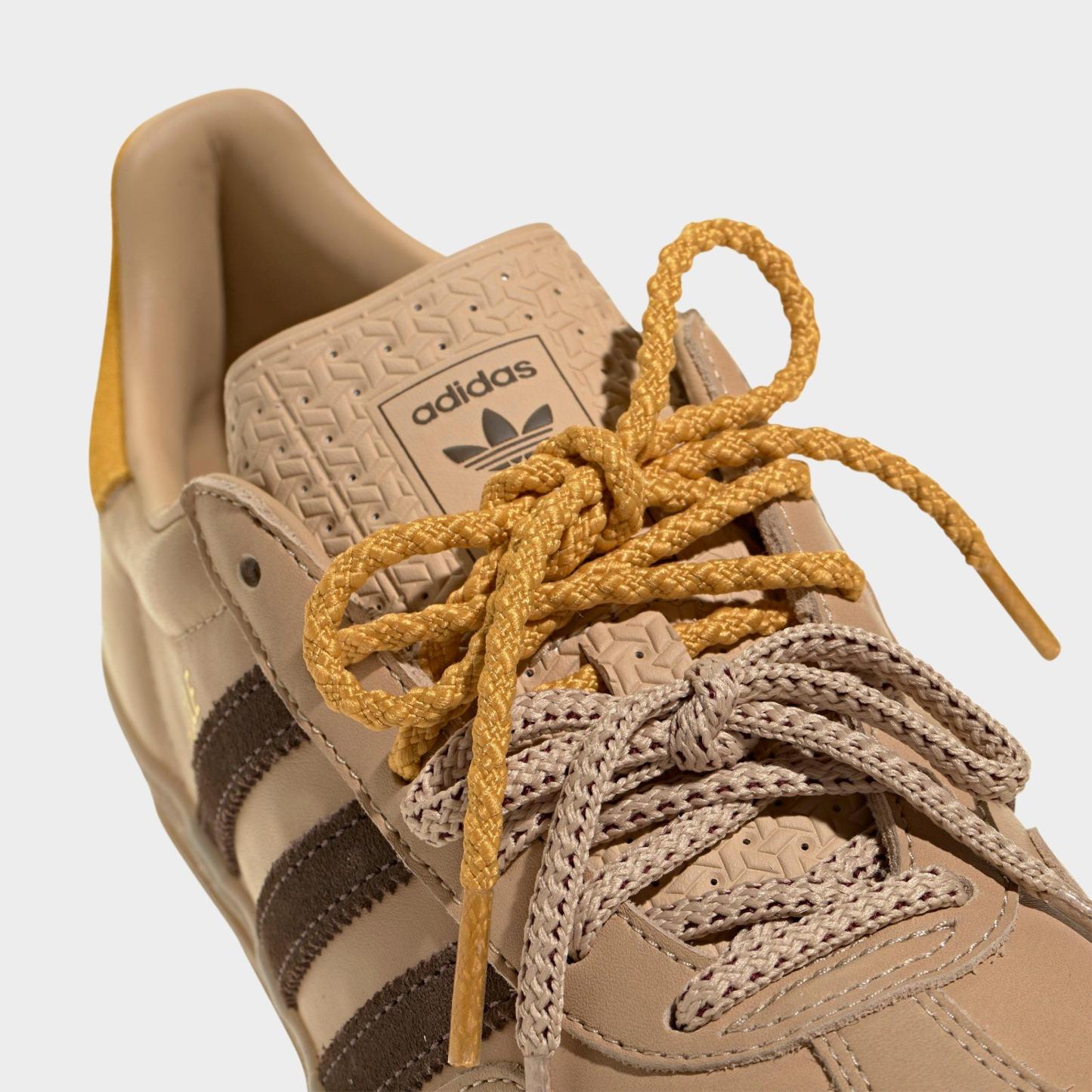 Women's adidas Originals Gazelle Indoor Casual Shoes - Magic Beige/Brown/Preloved Yellow - Detail shot