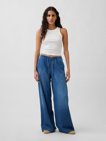 Mid Rise UltraSoft Easy Baggy Jeans - Medium indigo