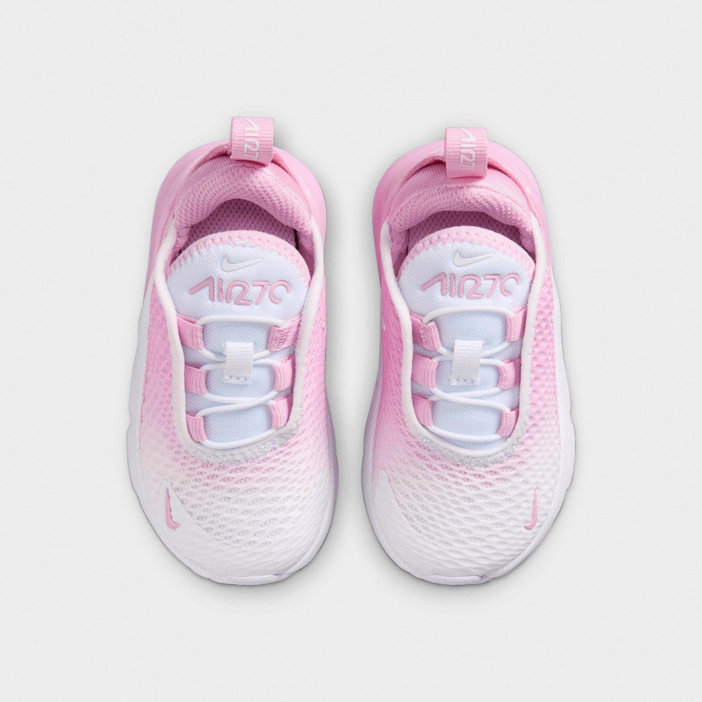 Kids' Toddler Nithtke Air Max 270 Casual Shoes - Pink Rise/White - Top view