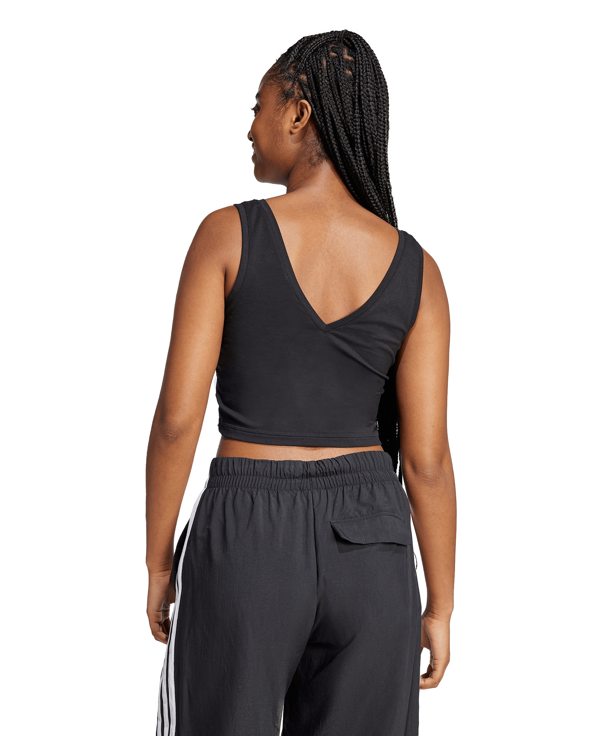 adidas Women's Essentials Small Logo Cotton Tank Top - Black/White