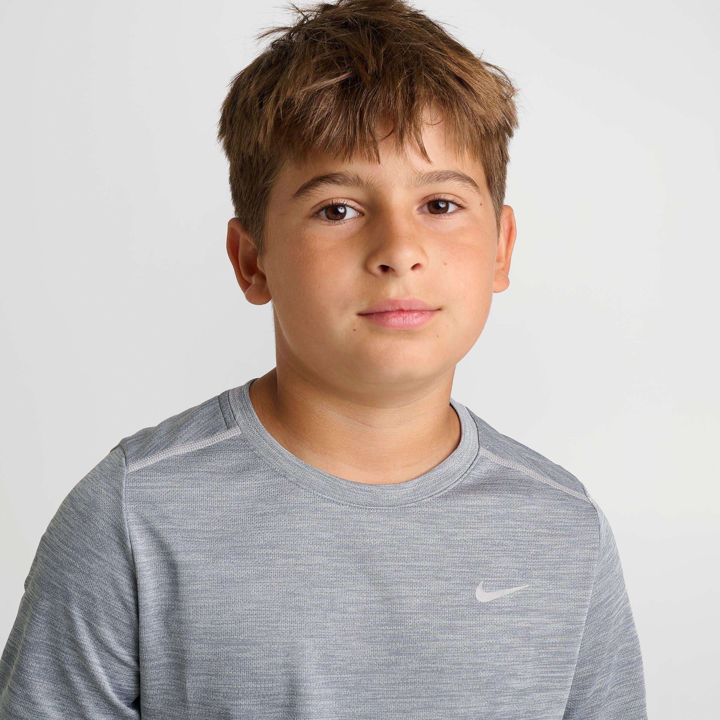 Big Kids' Nithtke Miler Dri-FIT T-Shirt - Smoke Grey/Heather