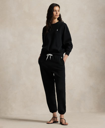 Polo Ralph Lauren Women's Fleece Crew Neck Sweatshirt & Drawstring Sweatpants - Bush Green