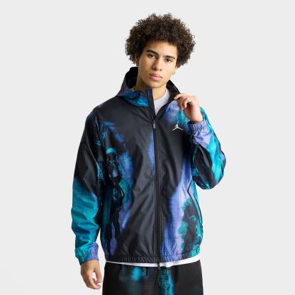 Men's Jordan Brooklyn Dream Dunk Draft Jacket - Black/Aqua - view 1