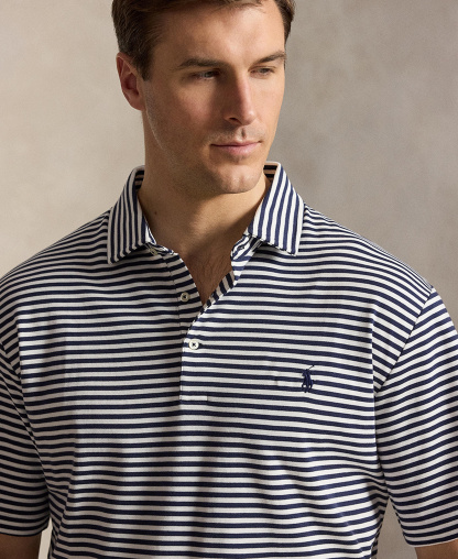Polo Ralph Lauren Men's Big & Tall Striped Polo Shirt - Refined Navy/White