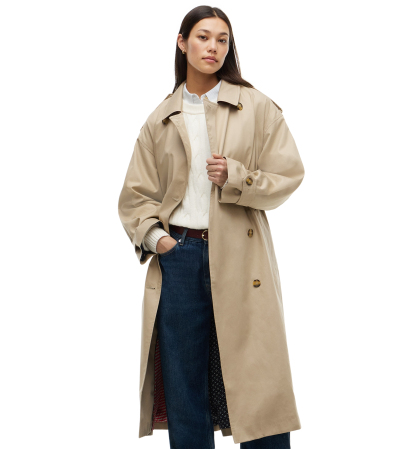 Tommy Hilfiger Women's American Icons Oversized Double-Breasted Trench Coat, Macy's Exclusive - Beige
