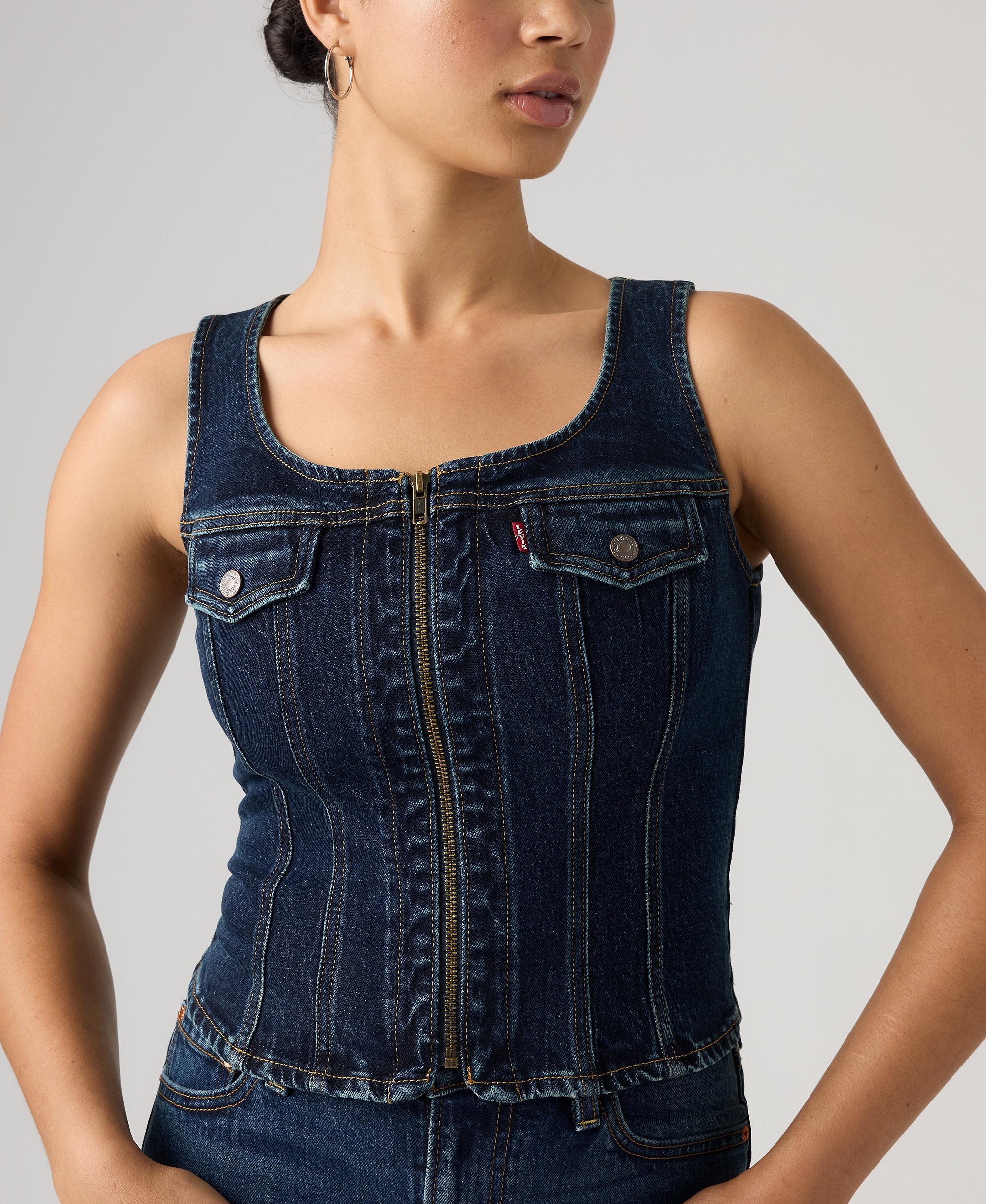 Levi's Premium Women's Vintage-Like Front-Zip Vest - Gate Keeping Vest