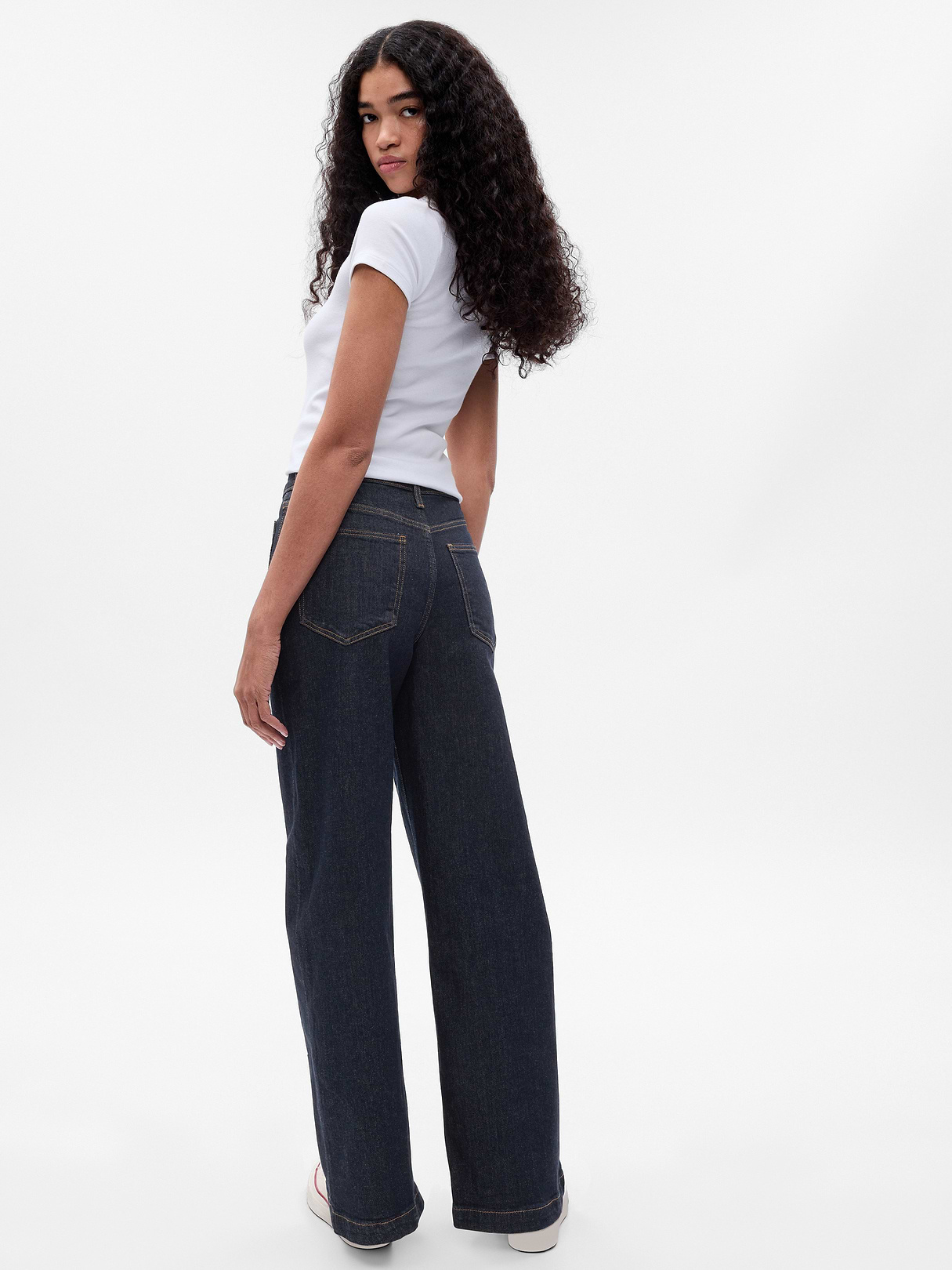 High Rise Stride Wide-Leg Jeans - Dark indigo