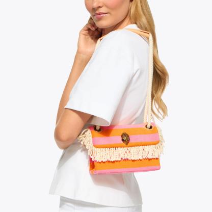 Kurt Geiger London Kurt's Cabana Mini Kensington Fringe Bag - Pink - view 2