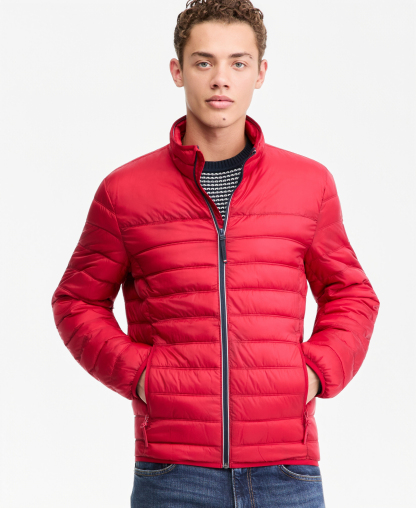 Tommy Hilfiger Men's Unhooded Packable Jacket - Red