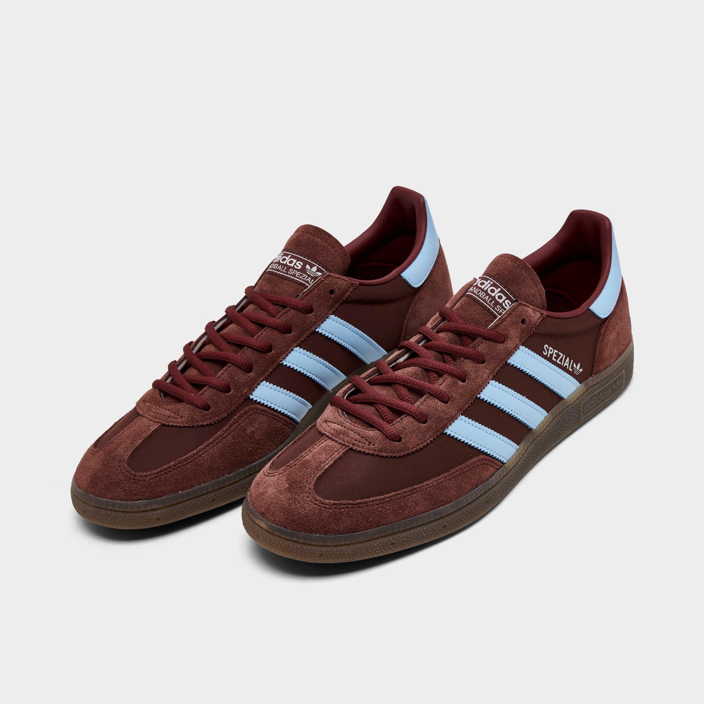 Men's adidas Originals Handball Spezial Casual Shoes - Part 1 - Fox Brown/Clear Sky/Gum - Both shoes facing left