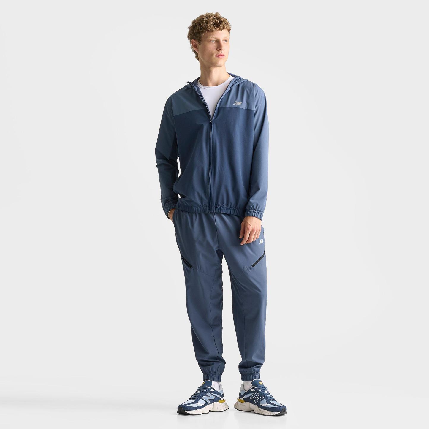 Men's New Balance Woven Zip Pocket Jogger Pants - Navy/Vintage Indigo - view 2