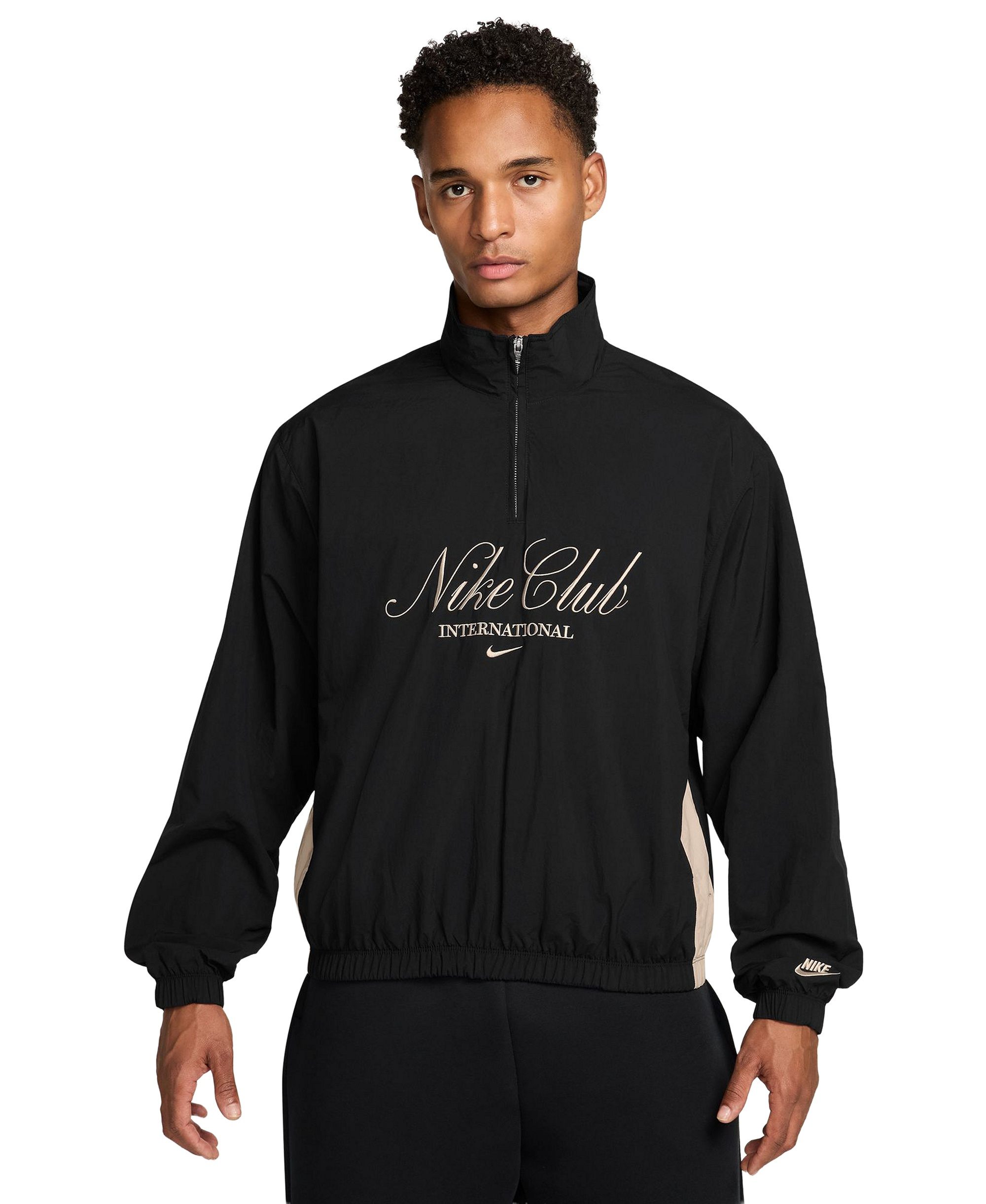 Nike Men's Club Half-Zip Track Jacket - Black/Sanddrift