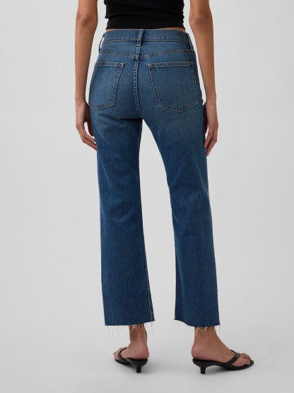 High Rise ’90s Slim Straight Crop Jeans - Tinted medium