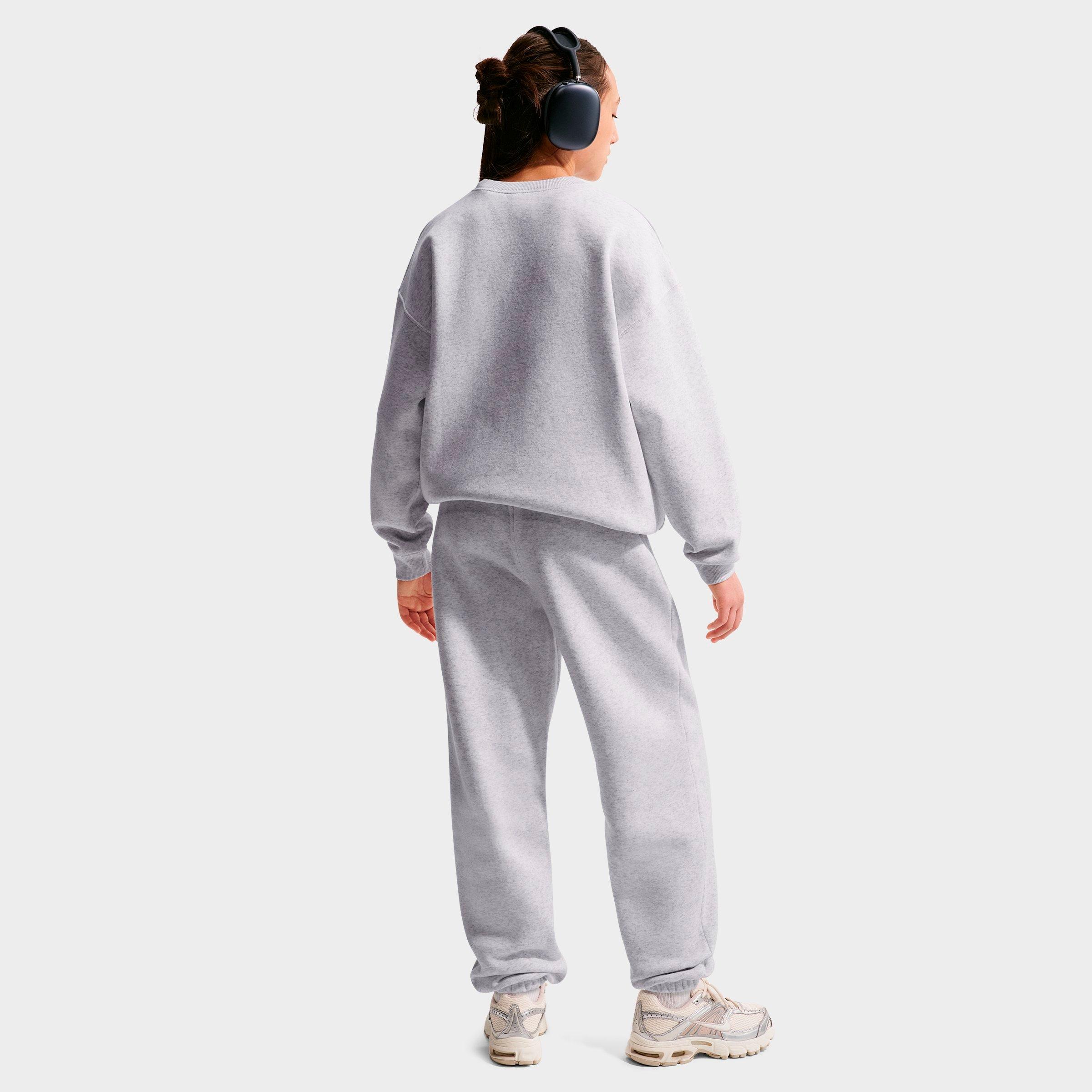 Girls' Big Kids' Nithtke Sportswear Studio Fleece Jogger Pants - Birch Heather/White/White