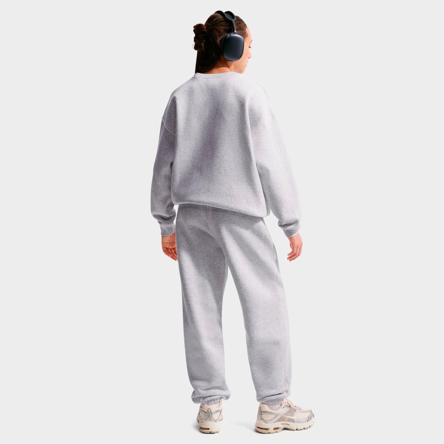 Girls' Big Kids' Nithtke Sportswear Studio Fleece Jogger Pants - Birch Heather/White/White