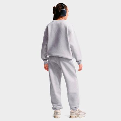 Girls' Big Kids' Nithtke Sportswear Studio Fleece Jogger Pants - Birch Heather/White/White