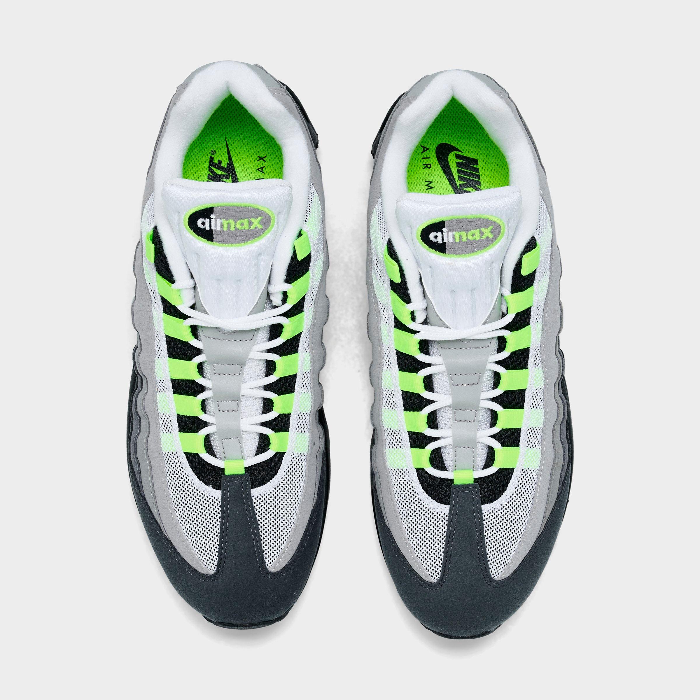 Men's Nithtke Air Max 95 Big Bubble Scorpion Casual Shoes - Part 3 - Black/Cool Grey/Neon Yellow - Top view