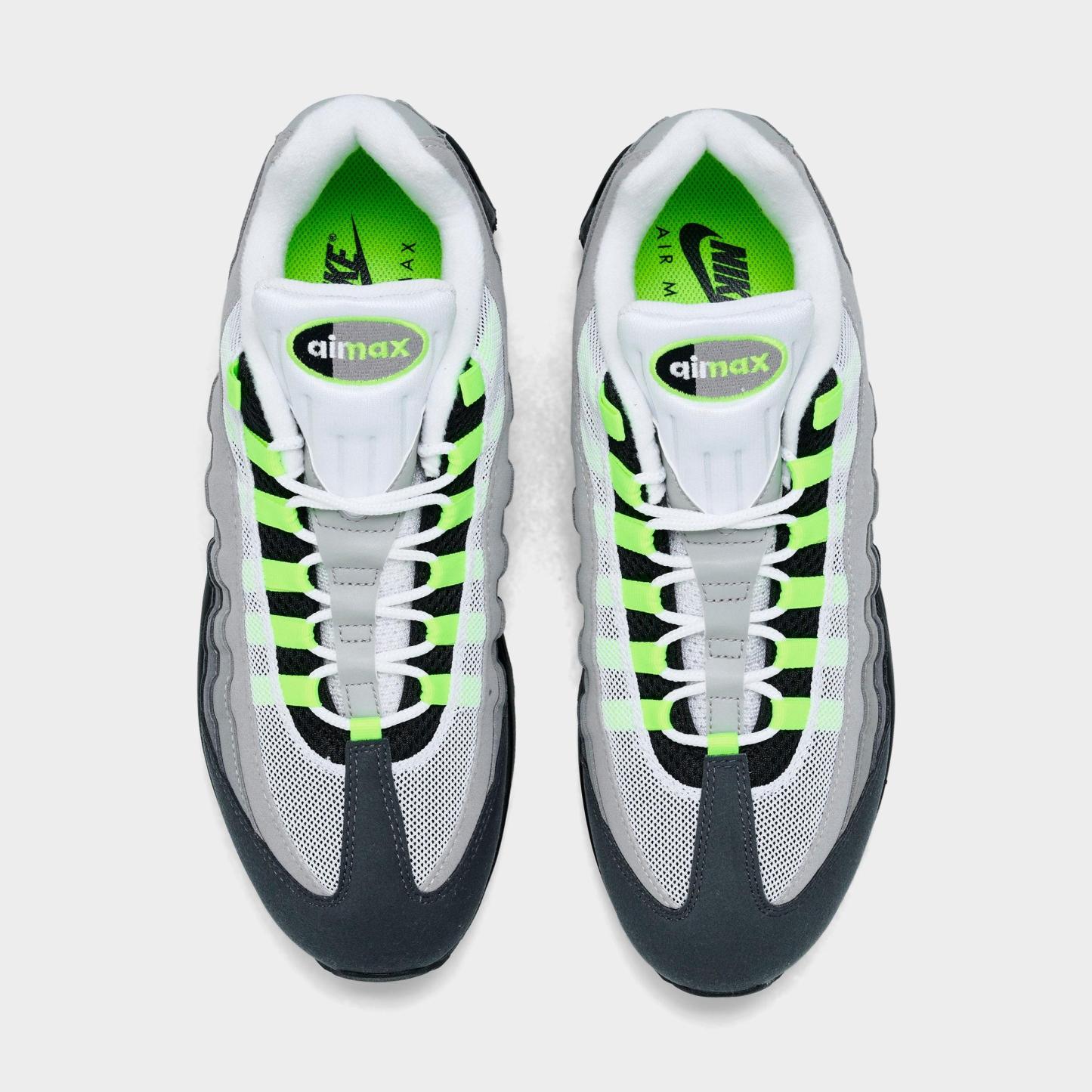 Men's Nithtke Air Max 95 Big Bubble Scorpion Casual Shoes - Part 3 - Black/Cool Grey/Neon Yellow - Top view