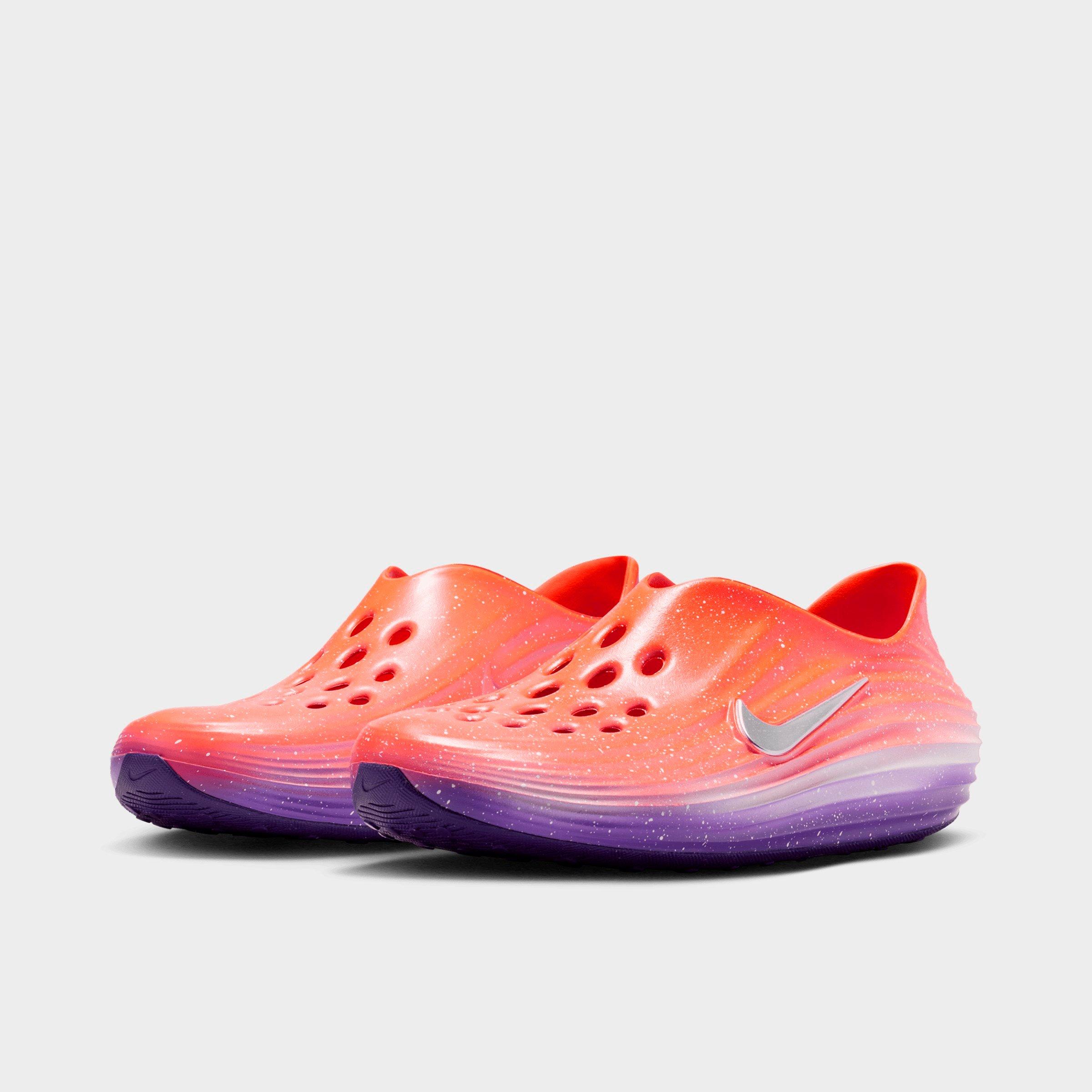 Men's Nithtke ReactX Rejuven8 Recovery Casual Shoes - Part 1 - Safety Orange/Court Purple/White/Metallic Silver - Both shoes facing left
