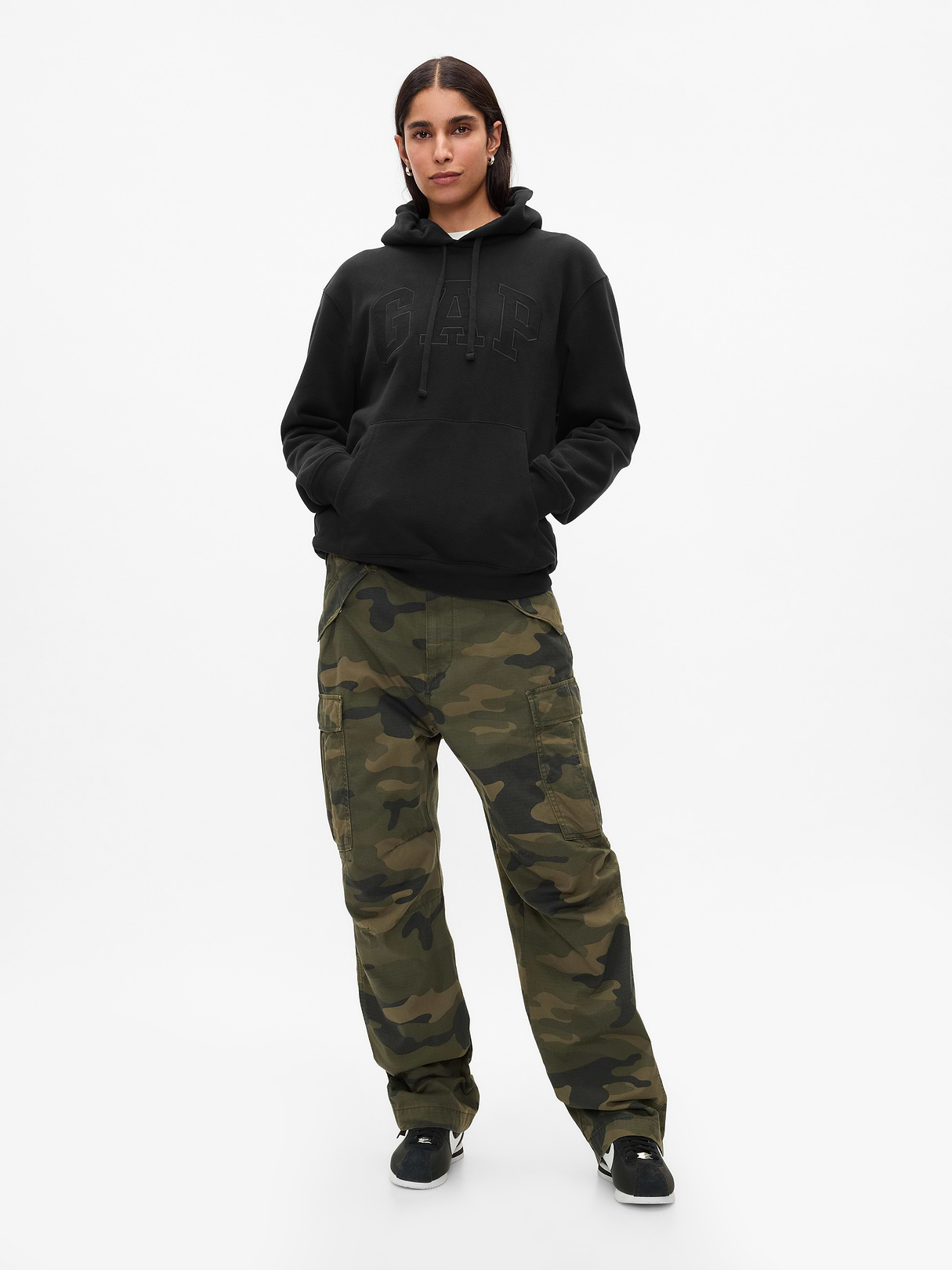 Adult VintageSoft Arch Logo Hoodie - Black combo
