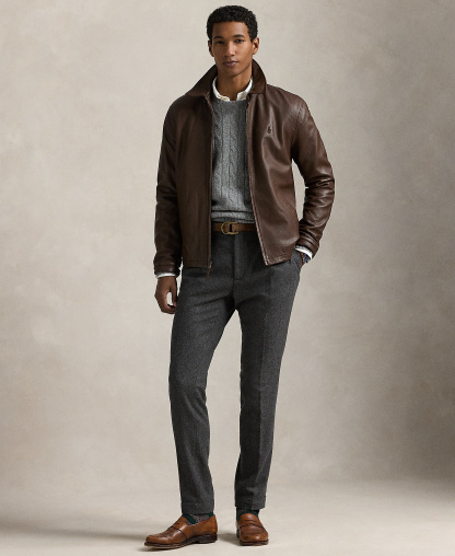 Polo Ralph Lauren Men's Leather Jacket - Bison Brown