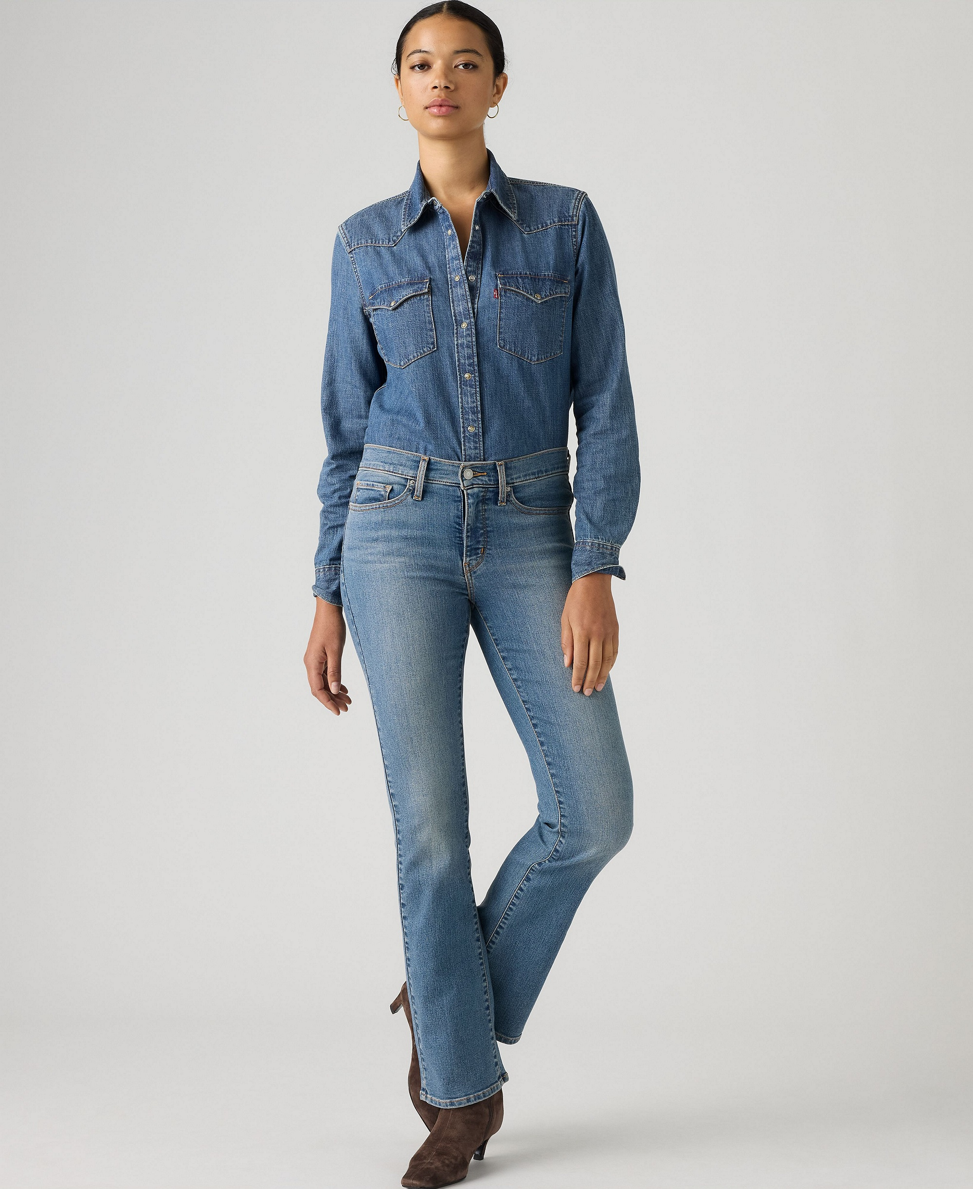 Levi's 315 Shaping Mid Rise Lightweight Bootcut Jeans - Camp Denim