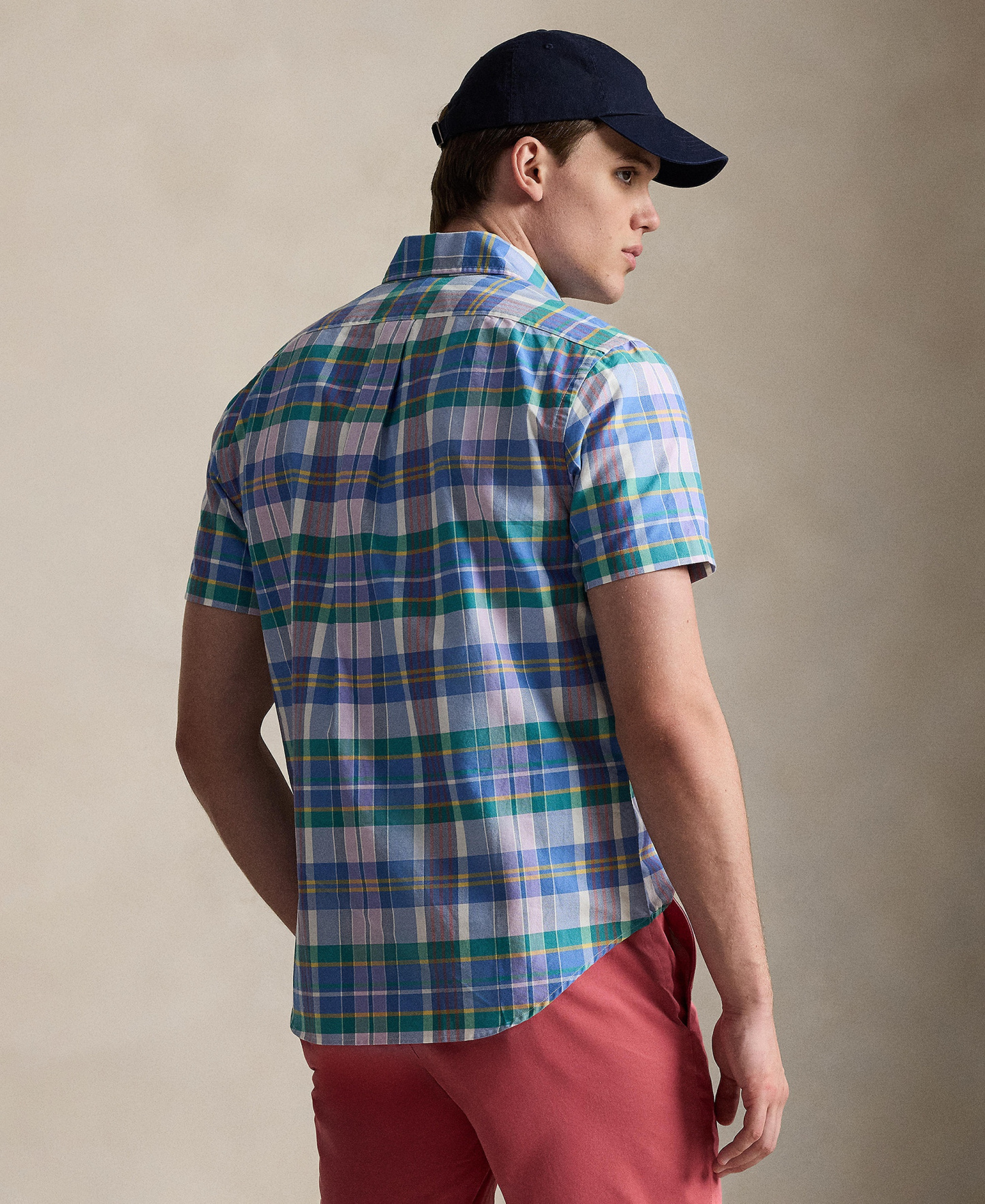 Polo Ralph Lauren Men's Classic-Fit Short-Sleeve Oxford Shirt - White Jewel Blue Multi