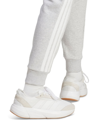 adidas Women's Essentials Three Stripes Fleece Slim Pants - Light Grey Heather/white