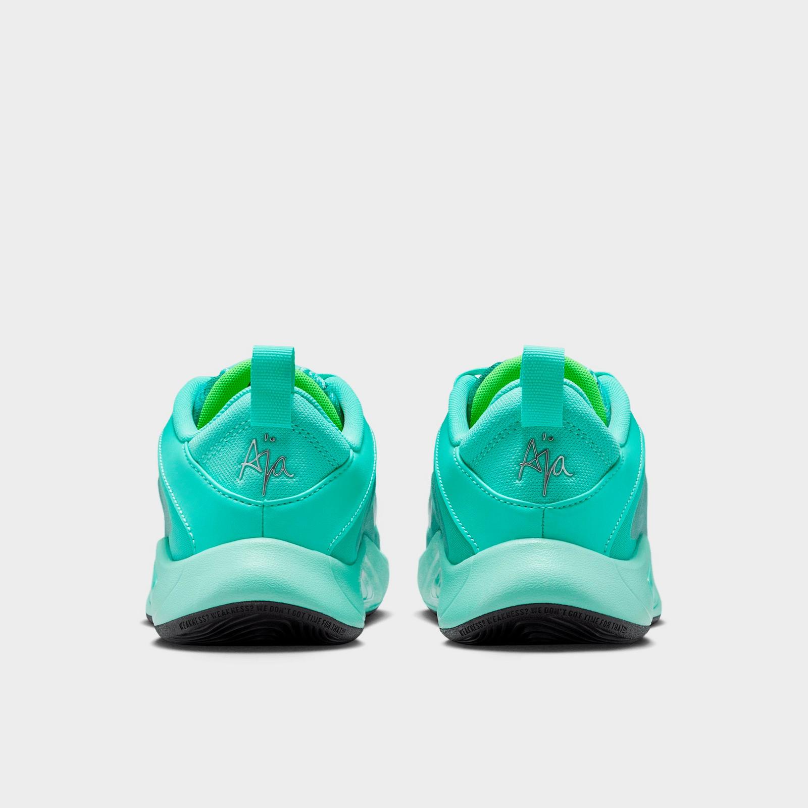 Big Kids' Nike A'One A'ja Wilson Basketball Shoes - Bleached Turquoise/Washed Teal/Geode Teal/Metallic Silver