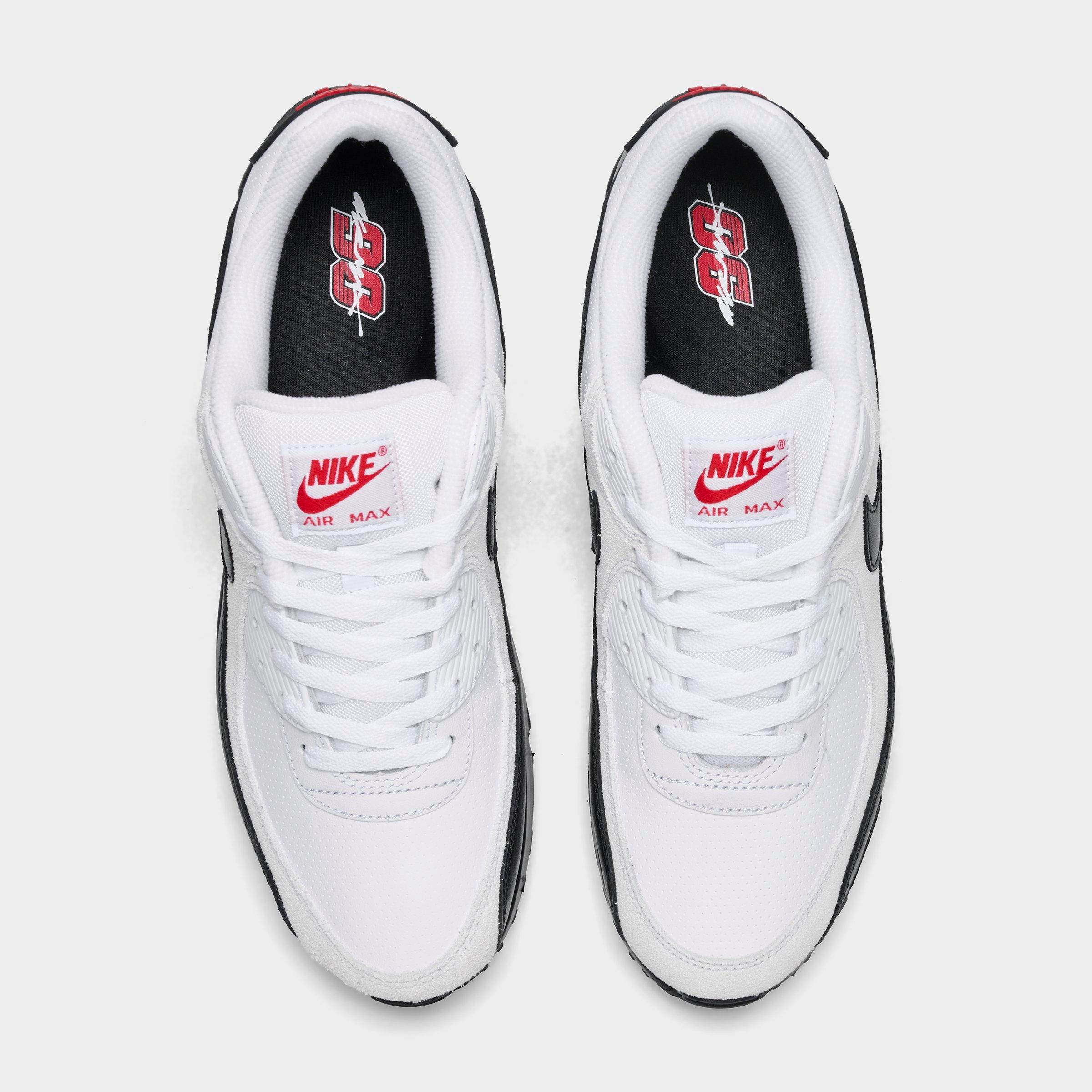 Men's Nithtke Air Max 90 Casual Shoes - Part 3 - White/Black/University Red - Top view