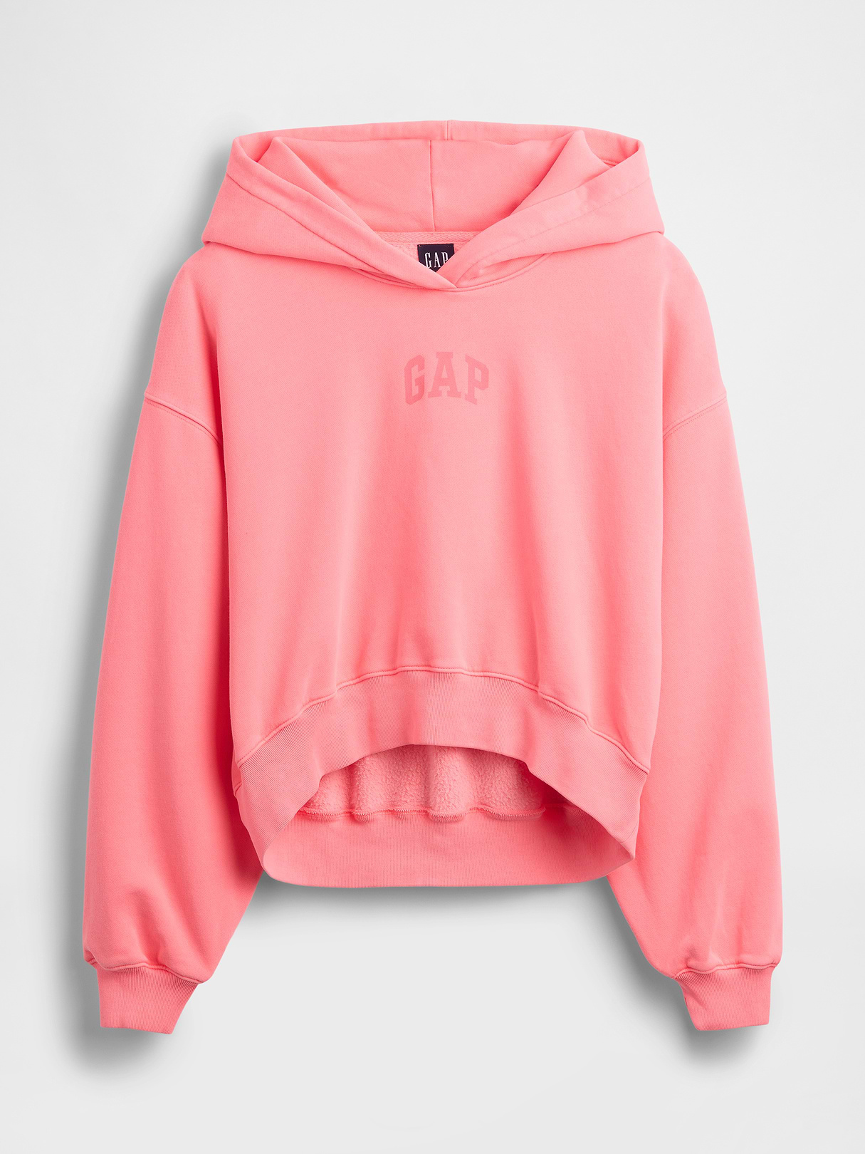 VintageSoft Crop Logo Hoodie - Sassy pink
