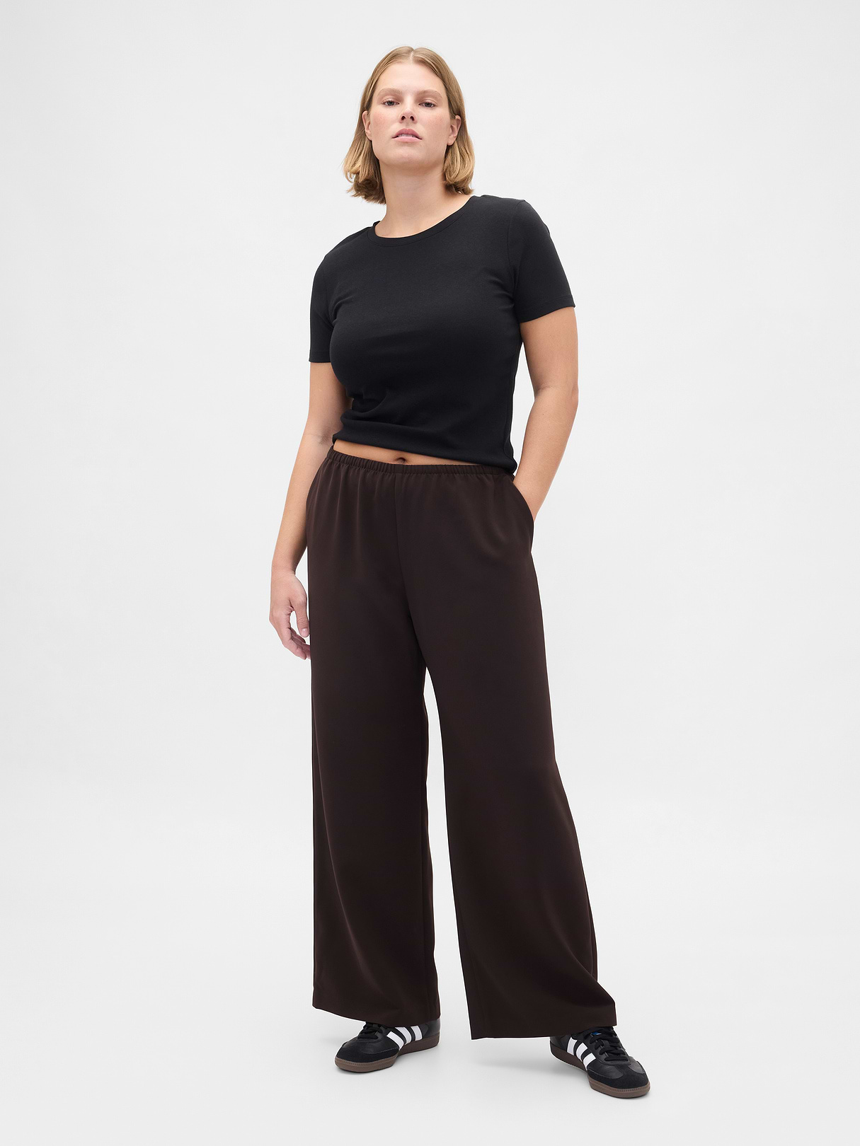Easy Wide-Leg Pants - Terra brown
