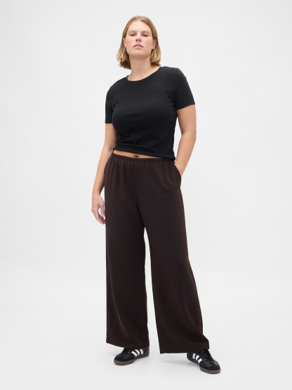 Easy Wide-Leg Pants - Terra brown