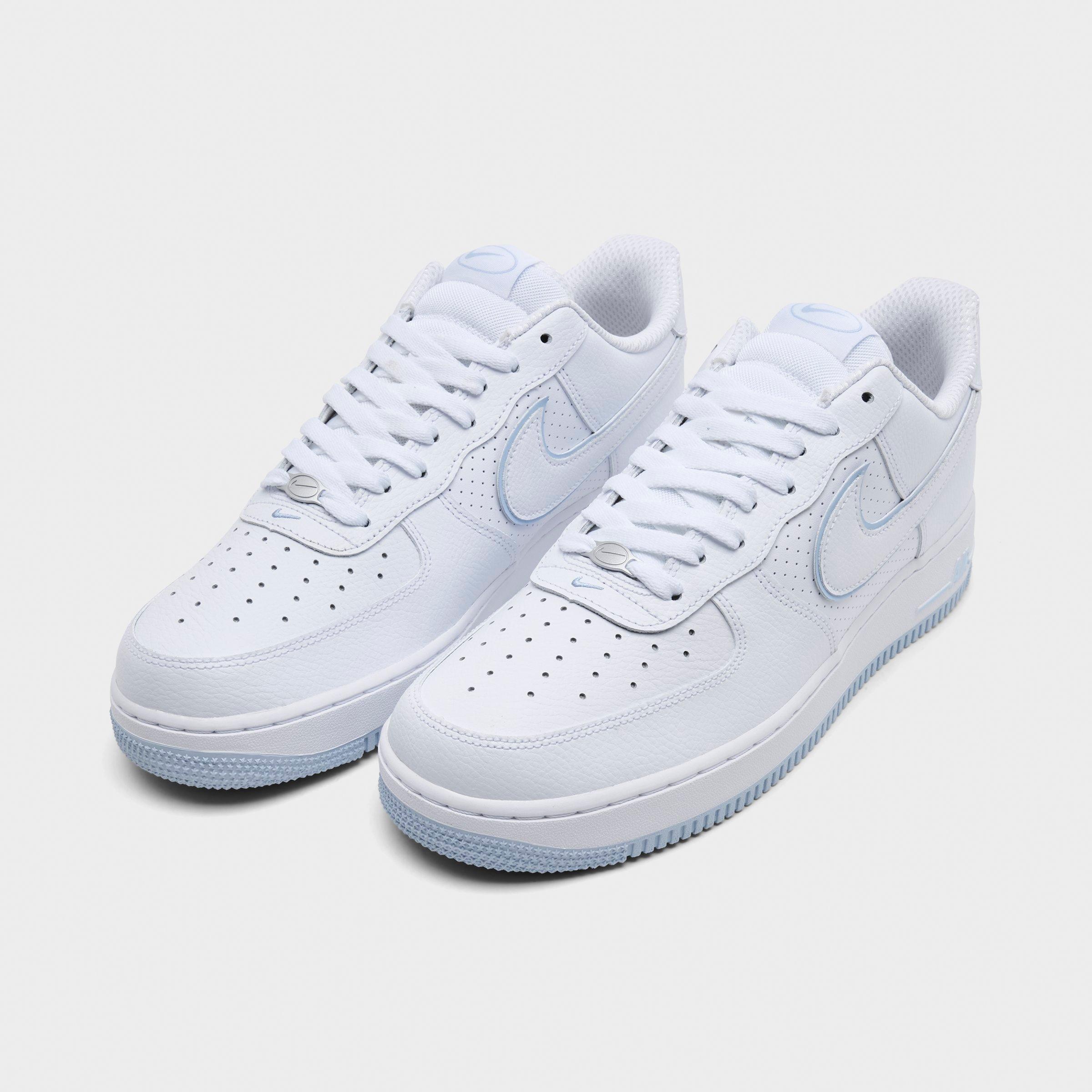 Men's Nithtke Air Force 1 '07 LV8 Casual Shoes - Part 4 - White/Hydrogen Blue/White - Both shoes facing left